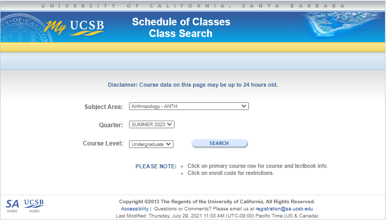 UCSB Courses Search